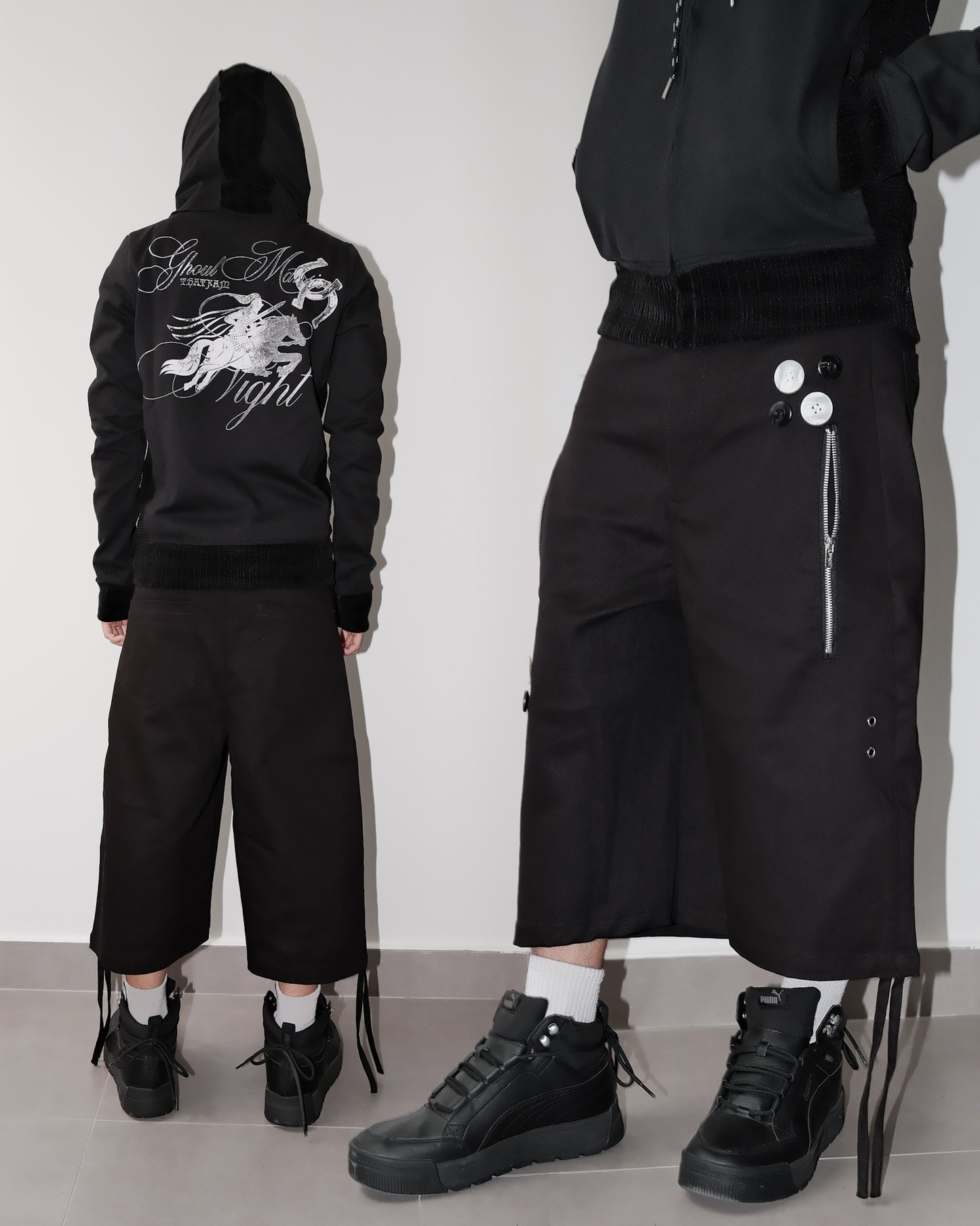 BLACK COFFIN SHORTS